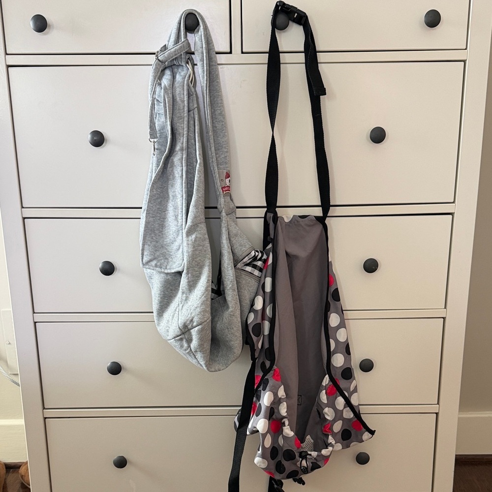 Gray and Polka Dot Crossbody Pet Carrier Bags
